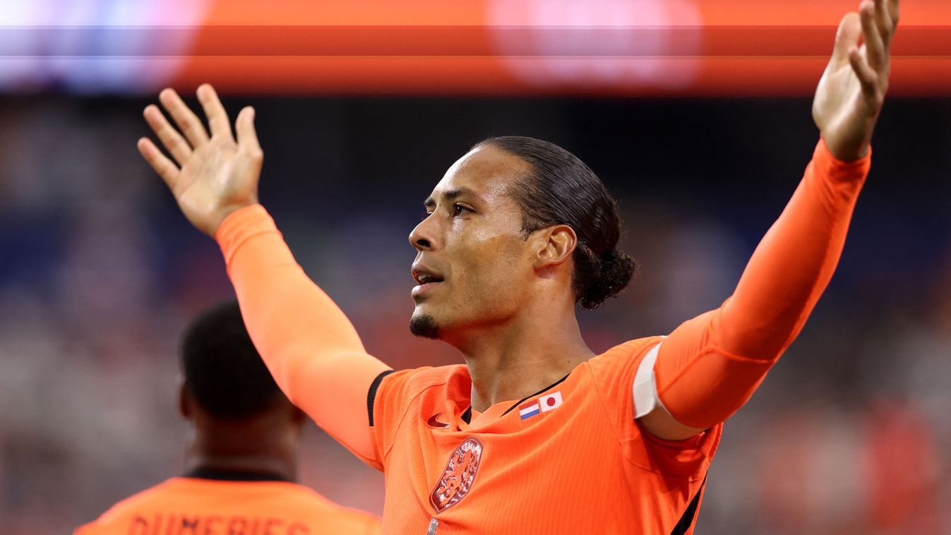 Van Dijk
ARLINGTON, TEXAS - JUNE 14: Virgil van Dijk #4 of Netherlands celebrates scoring his team's first goal during the FIFA World Cup 2026 Group F match between Netherlands and Japan at Dallas Stadium on June 14, 2026 in Arlington, Texas. Michael St
