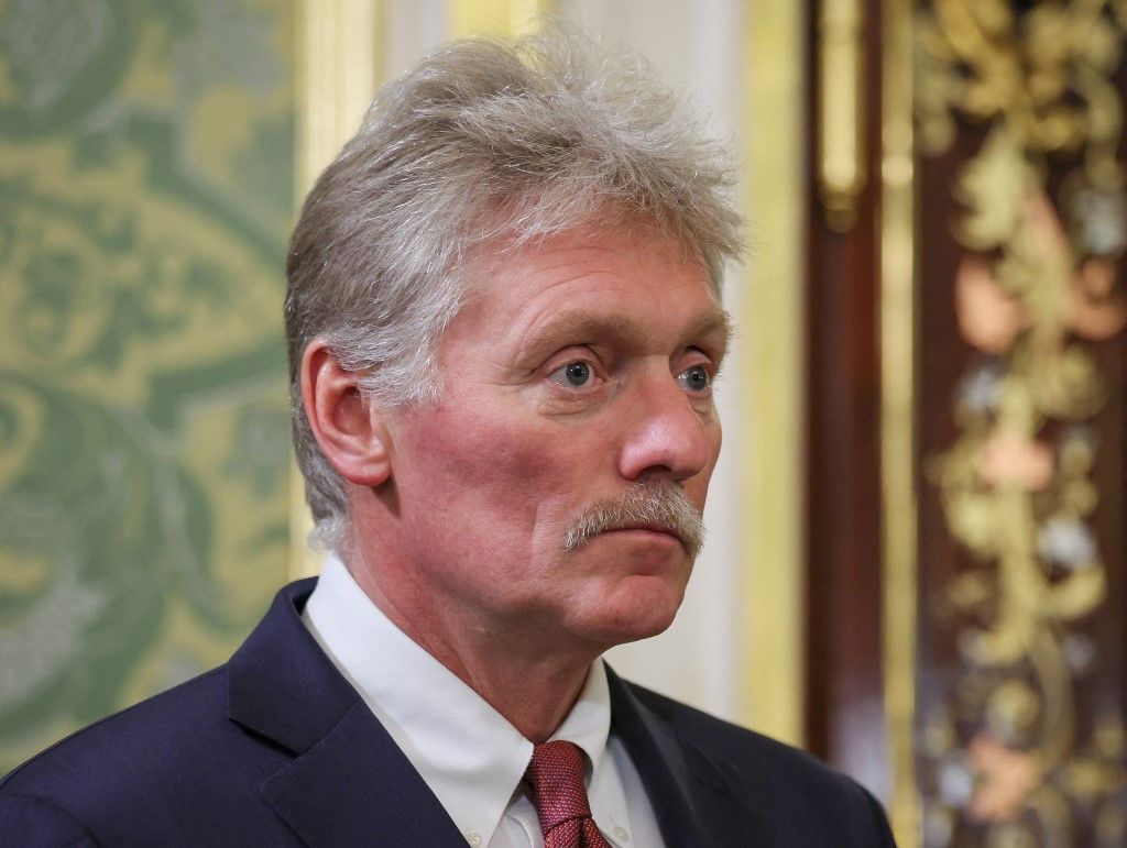 Kremlin spokesman Dmitry Peskov attends a meeting of Russia's President with his Tanzania's counterpart at the Kremlin in Moscow on June 3, 2026. (Photo by Ramil Sitdikov / POOL / AFP)