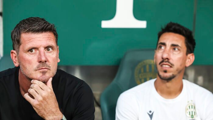 Európa-liga visszavágó: 
Ferencvárosi TC-Vojvodina (szerb), 
Groupama Aréna 
FTC Fradi
Képen: Borbély Balázs vezetőedző (B)
Leandro (j)
