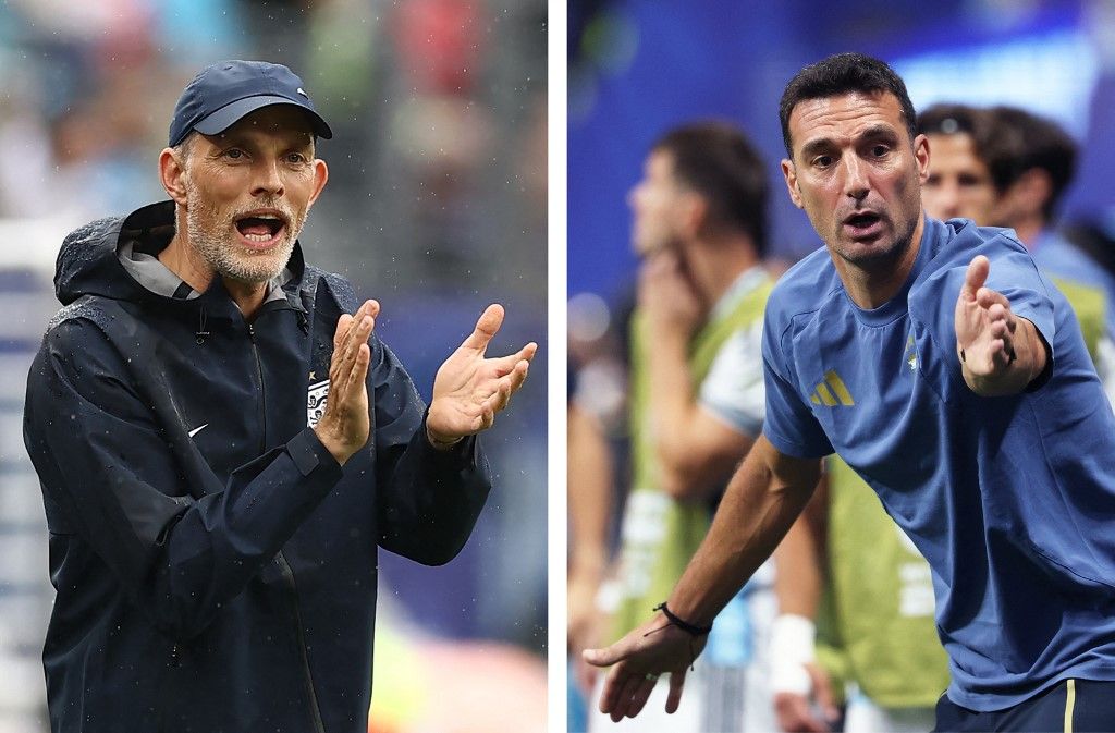 Thomas Tuchel (balra) és Lionel Scaloni is elégedetlen volt csapata teljesítményével a vb-elődöntőbe jutás ellenére