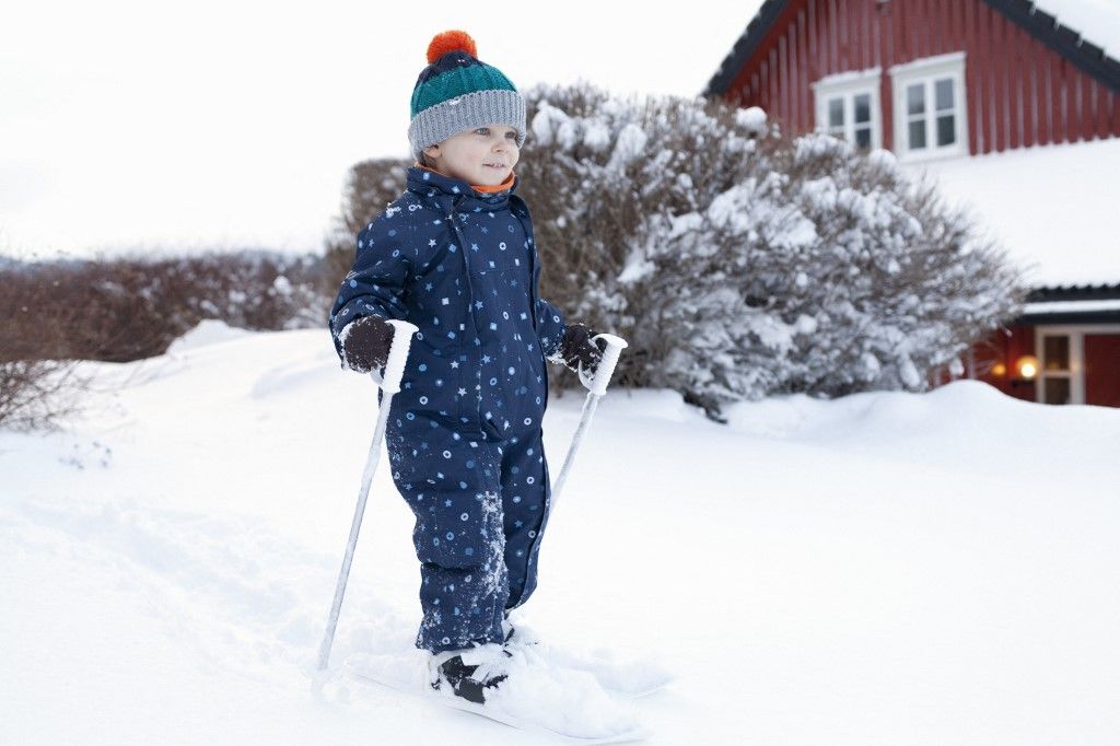 Boy learning to use his skis (Photo by Tiina & Geir / Connect Images via AFP)