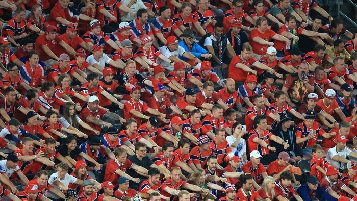 Lugas 0711
Norway's fans cheer their team during the 2026 World Cup Group I football match between Norway and Senegal at the New York/New Jersey Stadium in East Rutherford on June 22, 2026. (Photo by Timothy A. CLARY / AFP)