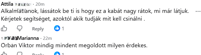 Orbán Viktorral példálóztak az emberek a Tisza-kormány bejegyzése alatt (Fotó: Facebook)