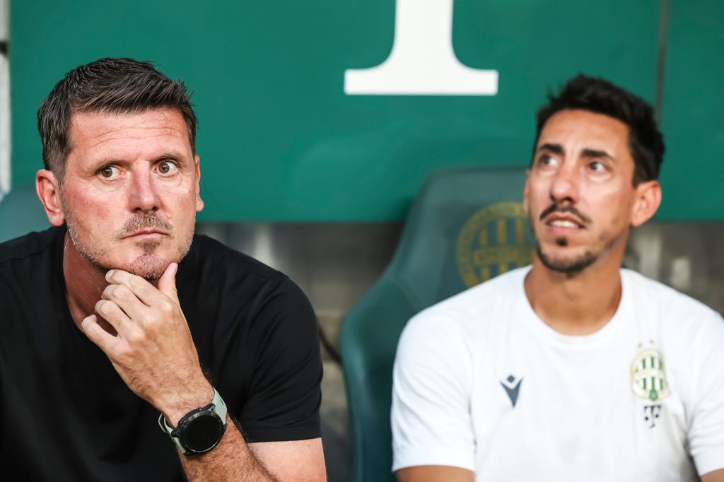 Európa-liga visszavágó: 
Ferencvárosi TC-Vojvodina (szerb), 
Groupama Aréna 
FTC Fradi
Képen: Borbély Balázs vezetőedző (B)
Leandro (j)
