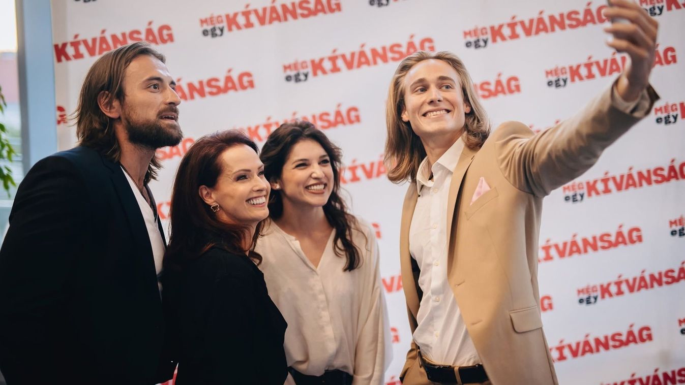 Kádár L. Gellért,Dobó Kata, Trill Beatrix és Wettstein Márk a a Még egy kívánság premier előtti vetítésén.