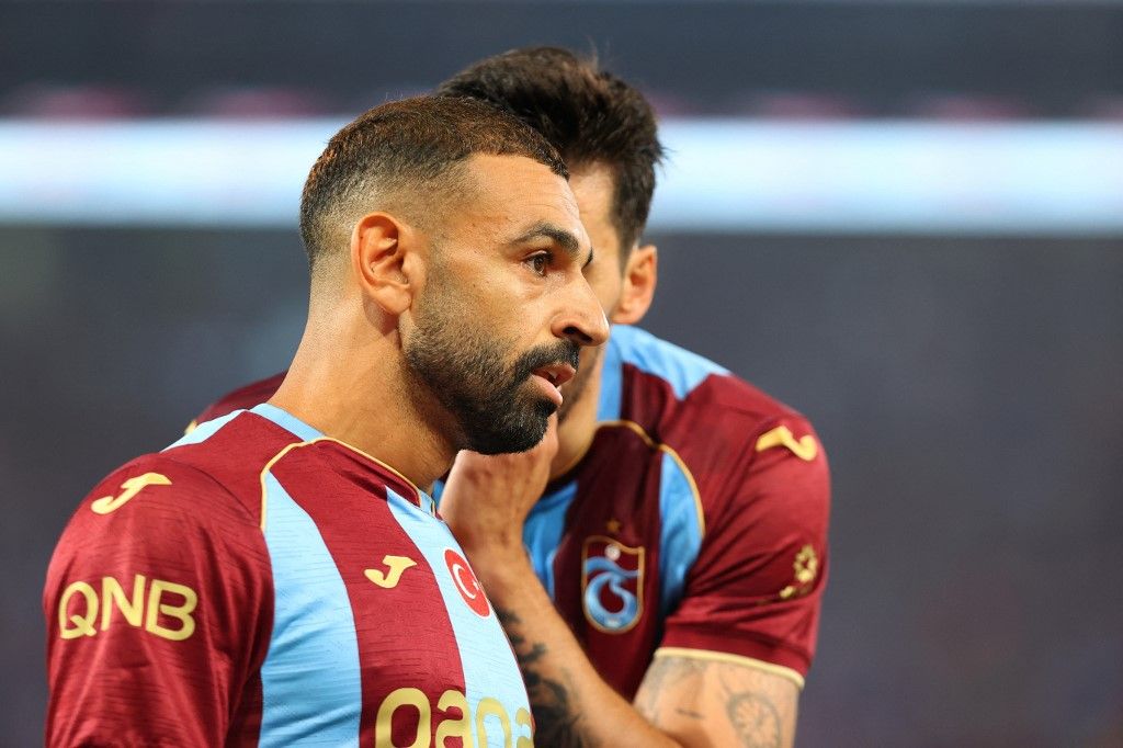 TRABZON, TURKIYE - AUGUST 20: Mohamed Salah of Trabzonspor in action during the first leg of the UEFA Europa League play-off round between Trabzonspor and Ferencvaros at Papara Park in Trabzon, Turkiye, on August 20, 2026. Hasan Tascan / Anadolu (Photo by Hasan Tascan / Anadolu via AFP)