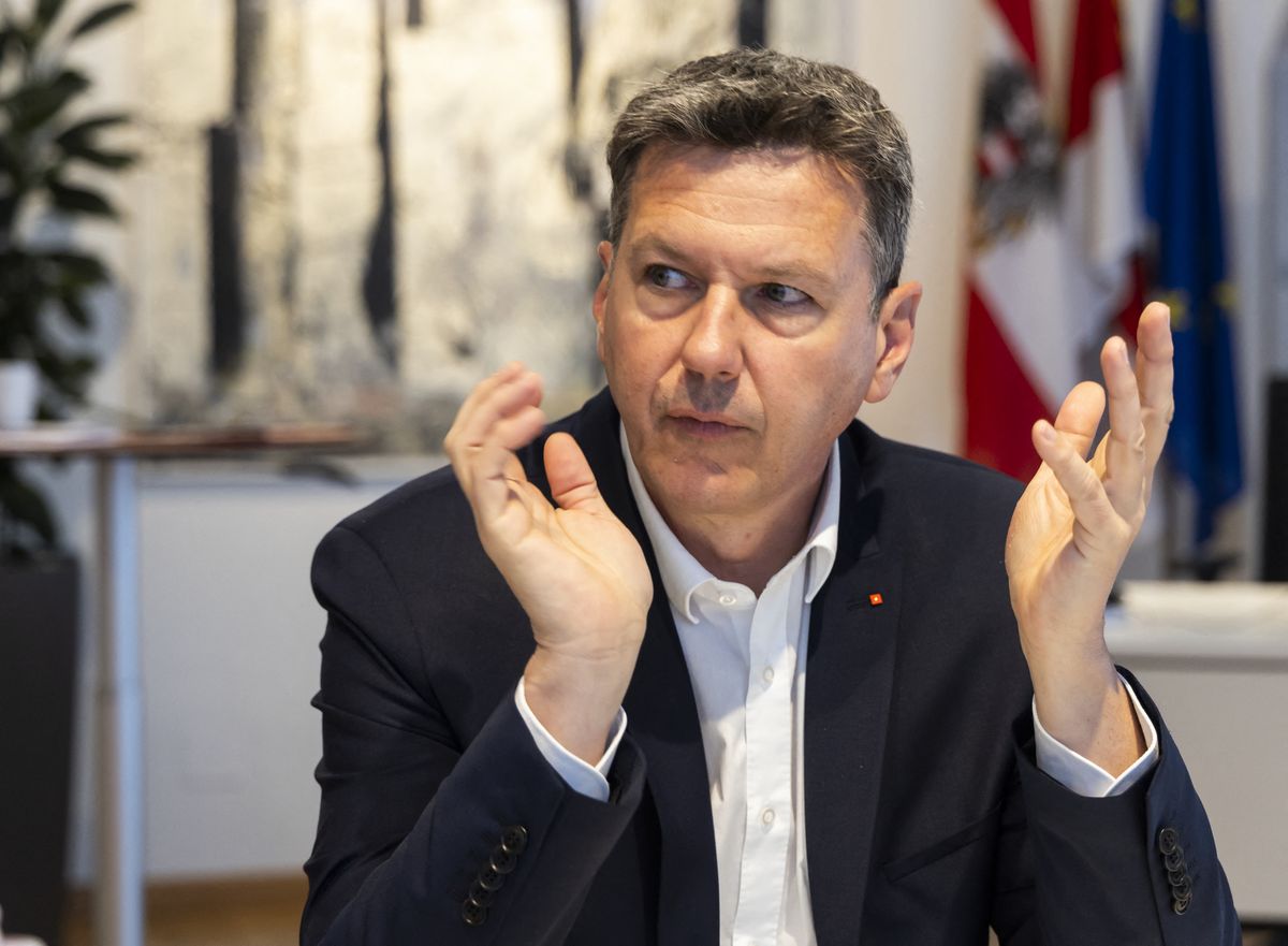 Carinthian Governor Daniel Fellner (SPÖ) on Friday, 10 April 2026 during an APA interview in Klagenfurt, Austria. - 20260410_PD1708 (Photo by WOLFGANG JANNACH / APA-PictureDesk / APA-Images via AFP)