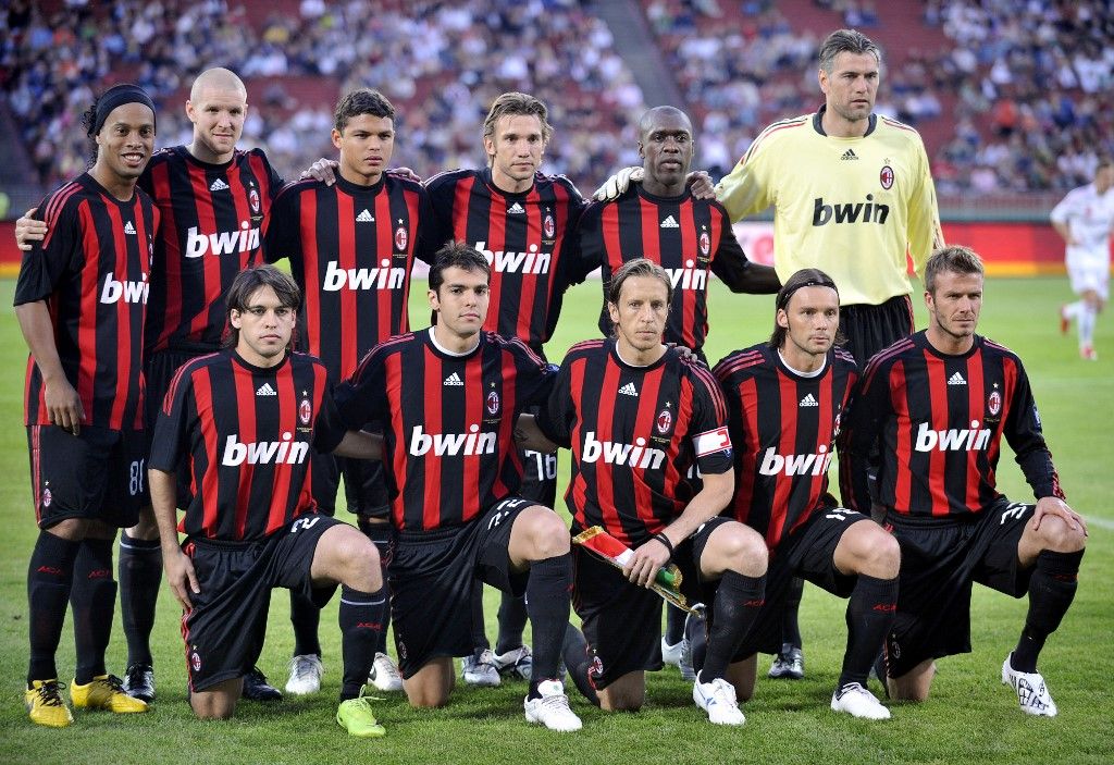 Az AC Milan kezdőcsapata a magyar ligaválogatott ellen 2009-ben