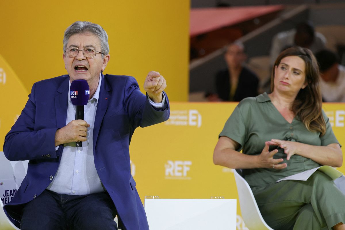 Jean-Luc Mélenchon inkább a piacok ellenségének mutatta magát (Fotó: THOMAS SAMSON / AFP)