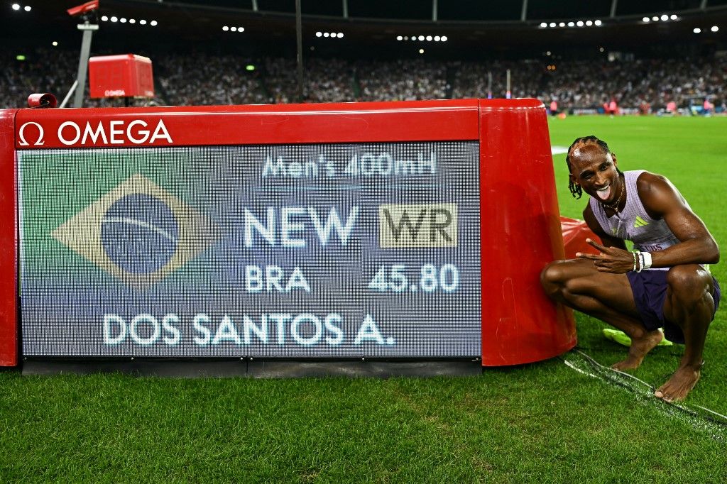 Csütörtök estétől a brazil Alison Dos Santos 45,80 másodperccel tartja a férfi 400 méteres gátfutás világcsúcsát