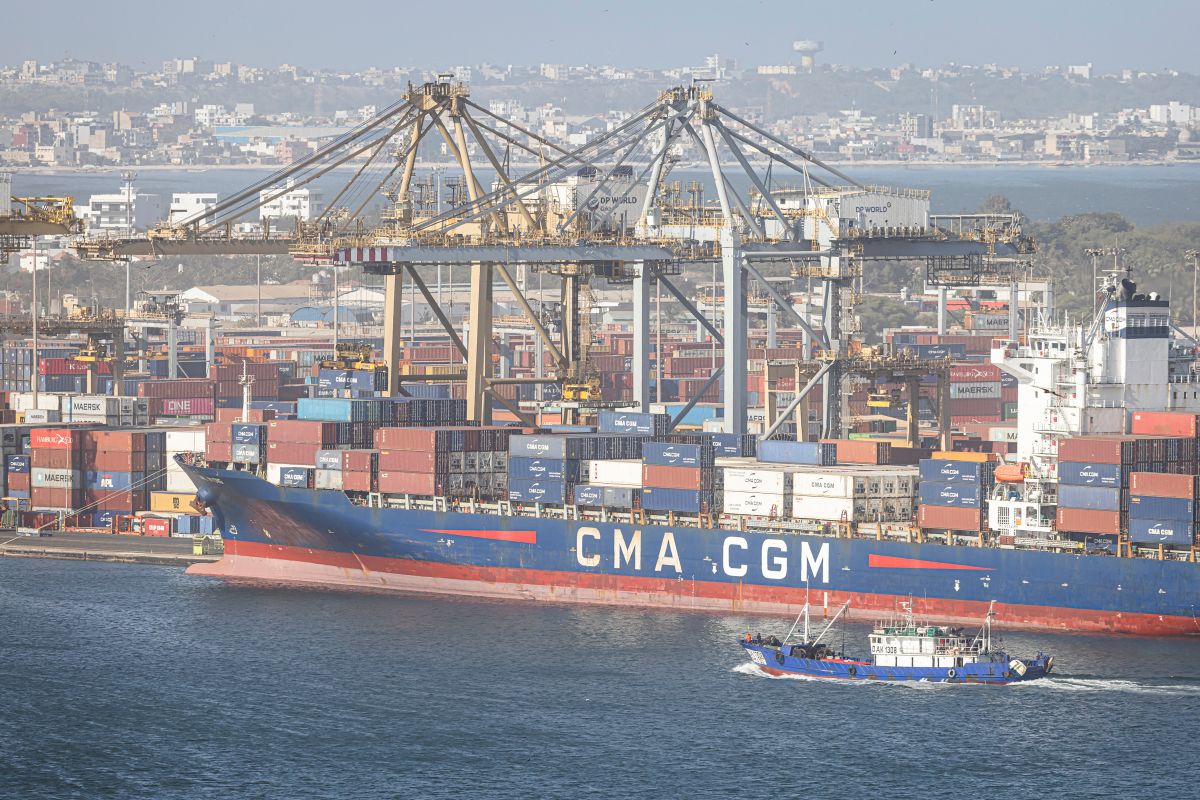 A general view of a container ship at the Dakar Port in Dakar, on January 23, 2025. The withdrawal of Mali, Niger and Burkina Faso from the Economic Community of West African States takes effect on Wednesday after a year of political tensions, fracturing the region and leaving the bloc with an uncertain future.
On January 29, 2024, the three countries led by military regimes formally notified ECOWAS of their desire for "immediate" withdrawal. But the texts of the West African organisation required one-year's notice for it to be effective. (Photo by PATRICK MEINHARDT / AFP)