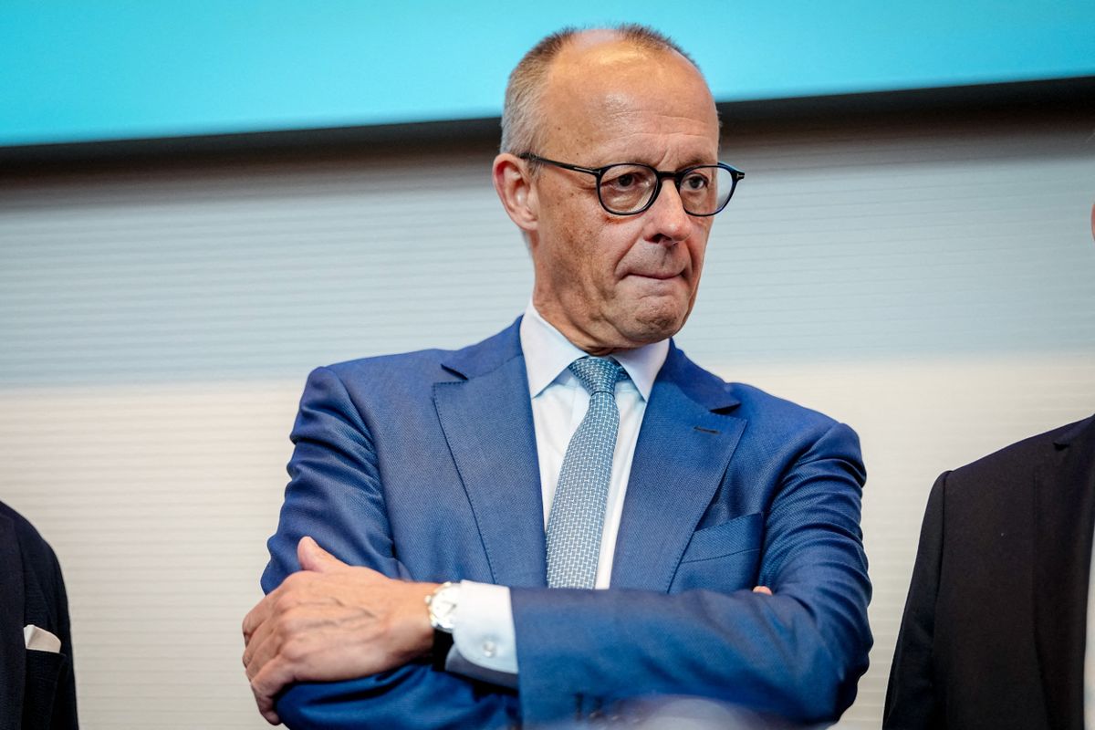 Friedrich Merz német kancellár a háborús készültséggel igyekszik elfedni a belpolitikai problémáit (Fotó: KAY NIETFELD / DPA)