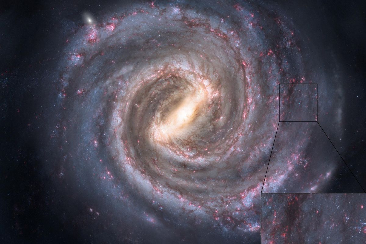 A galaxis, vagyis  a Tejútrendszer felülnézeti képe