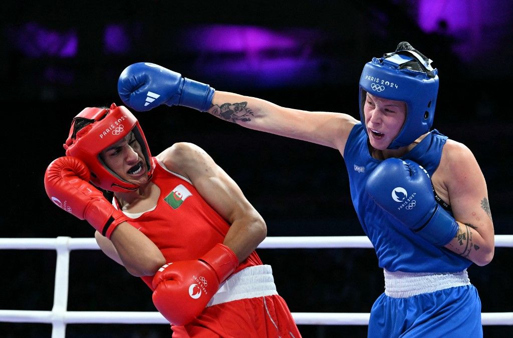 Hámori Luca a 2024-es olimpián Imane Helif ellen
