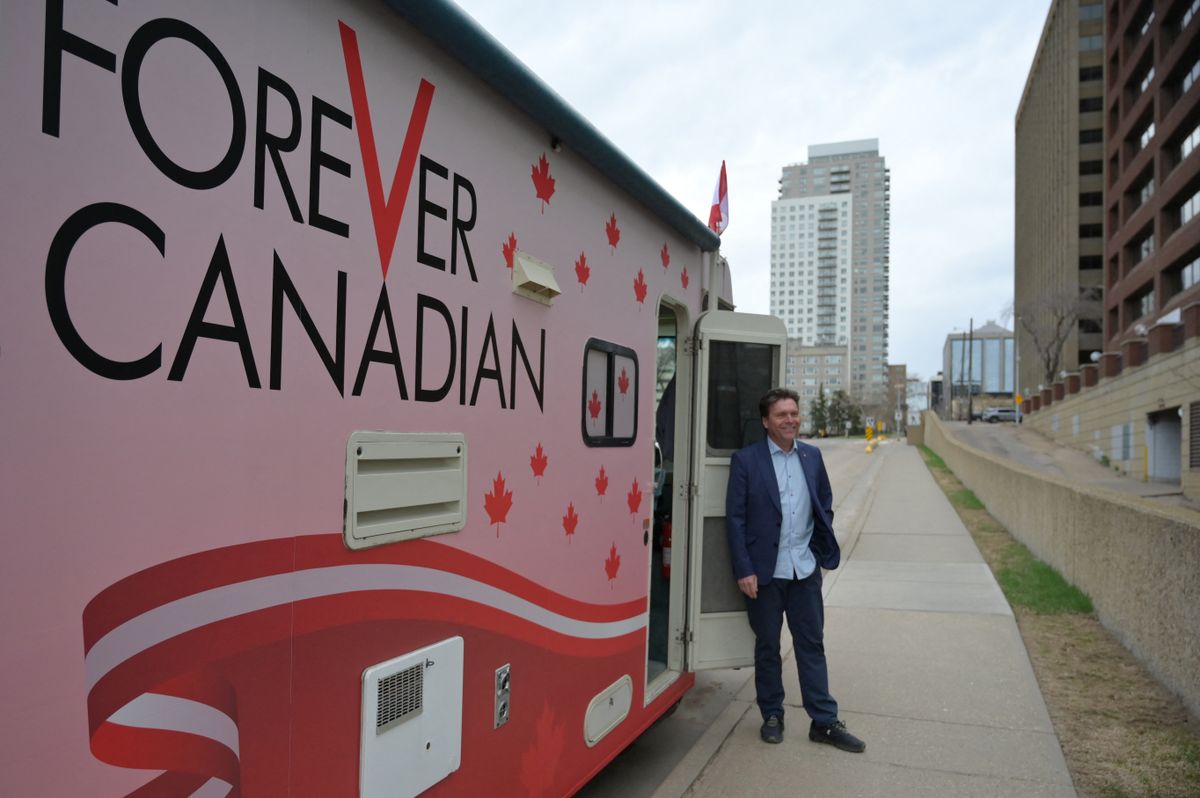 Former Alberta deputy premier and activist for the federalist side Thomas Lukaszuk poses in Edmonton, on May 3, 2026. Separatists who want oil-rich Alberta to break away from Canada head to the provincial capital Edmonton on May 4, 2026 to submit a petition that they say has enough signatures to force a referendum. The pro-independence camp in the western province of five million people had existed on the margins for decades, but the movement has gathered pace in recent months and is closer than ever to triggering a vote. (Photo by Daphné LEMELIN / AFP)