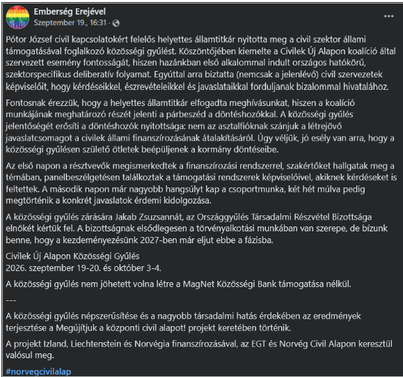Az alapítvány beszámolója szerint a rendezvényen a Tisza-kormány egyik helyettes államtitkára és egy parlamenti bizottság elnöke is szerepet vállalt. Forrás: Az emberség erejével Alapítvány 