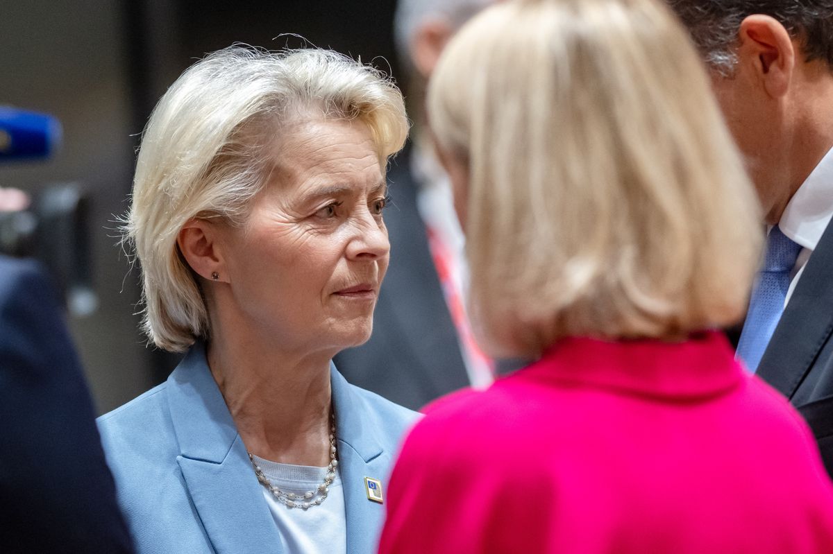 BRUSSELS - President of the European Council Ursula Von Der Leyen during the first day of the European summit on, among other things, the EU multiannual budget. JONAS ROOSENS / ANP netherlands out - belgium out (Photo by JONAS ROOSENS / ANP MAG / ANP via AFP)